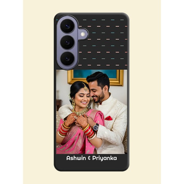 Line Pattern Design with Text On Space Black Custom Soft Matte Mobile Back Cover - Samsung Galaxy S26 Plus 5G Line Pattern Design with Text On Space Black Custom Soft Matte Mobile Back Cover - Samsung Galaxy S26 Plus 5G