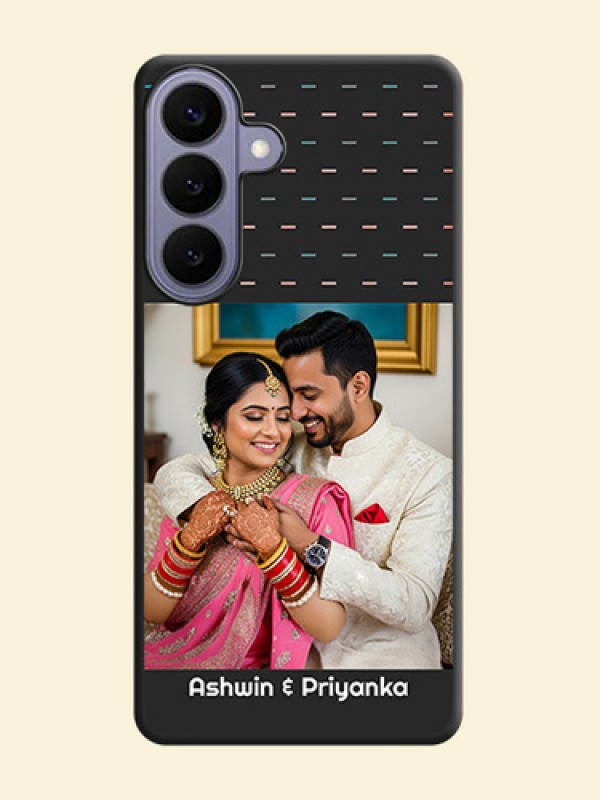 Line Pattern Design with Text On Space Black Custom Soft Matte Mobile Back Cover - Samsung Galaxy S26 Plus 5G