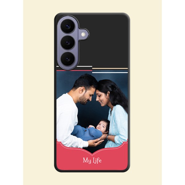 Classic Plain Design with Name On Space Black Custom Soft Matte Mobile Back Cover - Samsung Galaxy S26 Plus 5G Classic Plain Design with Name On Space Black Custom Soft Matte Mobile Back Cover - Samsung Galaxy S26 Plus 5G