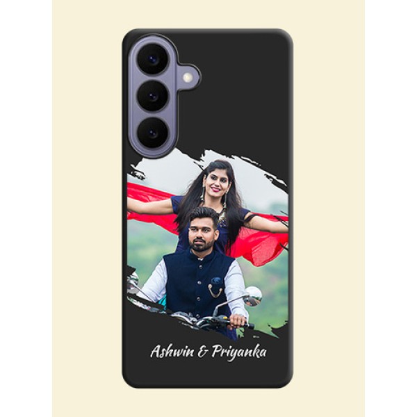 Grunge Brush Strokes on Photo On Space Black Custom Soft Matte Mobile Back Cover - Samsung Galaxy S26 Plus 5G Grunge Brush Strokes on Photo On Space Black Custom Soft Matte Mobile Back Cover - Samsung Galaxy S26 Plus 5G