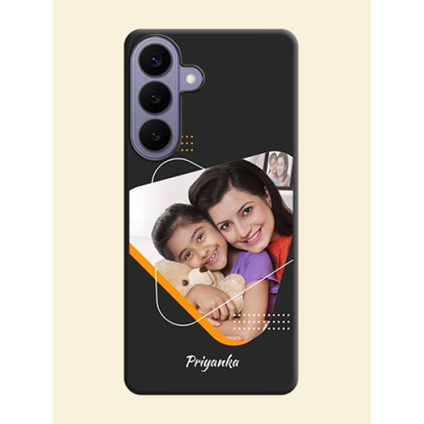 Yellow Triangle on Photo On Space Black Custom Soft Matte Mobile Back Cover - Samsung Galaxy S26 Plus 5G Yellow Triangle on Photo On Space Black Custom Soft Matte Mobile Back Cover - Samsung Galaxy S26 Plus 5G