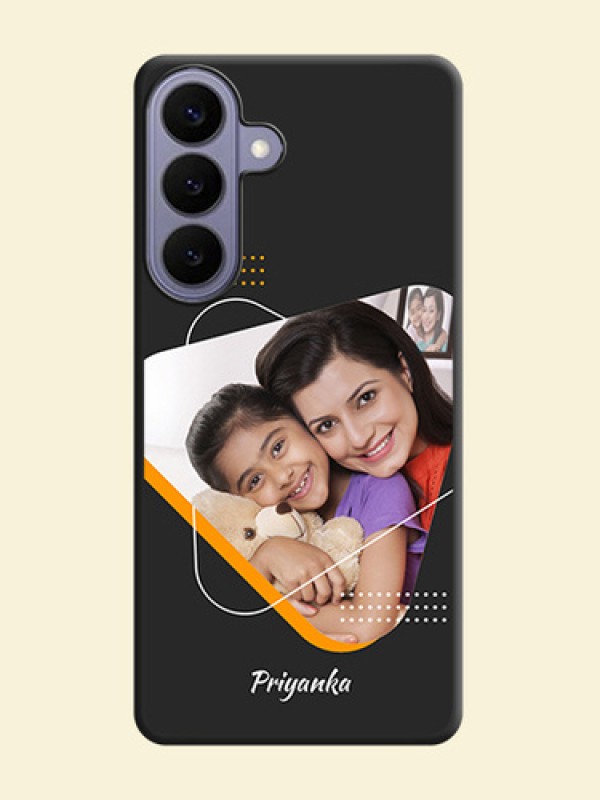 Yellow Triangle on Photo On Space Black Custom Soft Matte Mobile Back Cover - Samsung Galaxy S26 Plus 5G