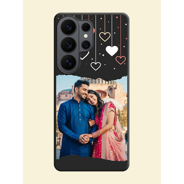 Love Hangings with Splash Wave Picture On Space Black Custom Soft Matte Mobile Back Cover - Samsung Galaxy S26 Ultra 5G Love Hangings with Splash Wave Picture On Space Black Custom Soft Matte Mobile Back Cover - Samsung Galaxy S26 Ultra 5G