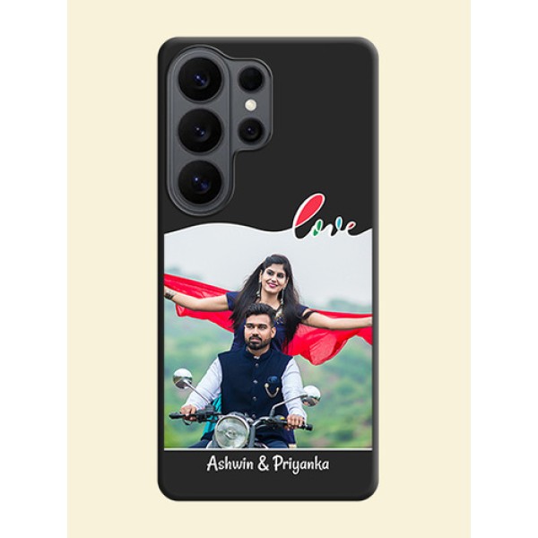Fall in Love Pattern with Picture on Photo On Space Black Custom Soft Matte Mobile Back Cover - Samsung Galaxy S26 Ultra 5G Fall in Love Pattern with Picture on Photo On Space Black Custom Soft Matte Mobile Back Cover - Samsung Galaxy S26 Ultra 5G