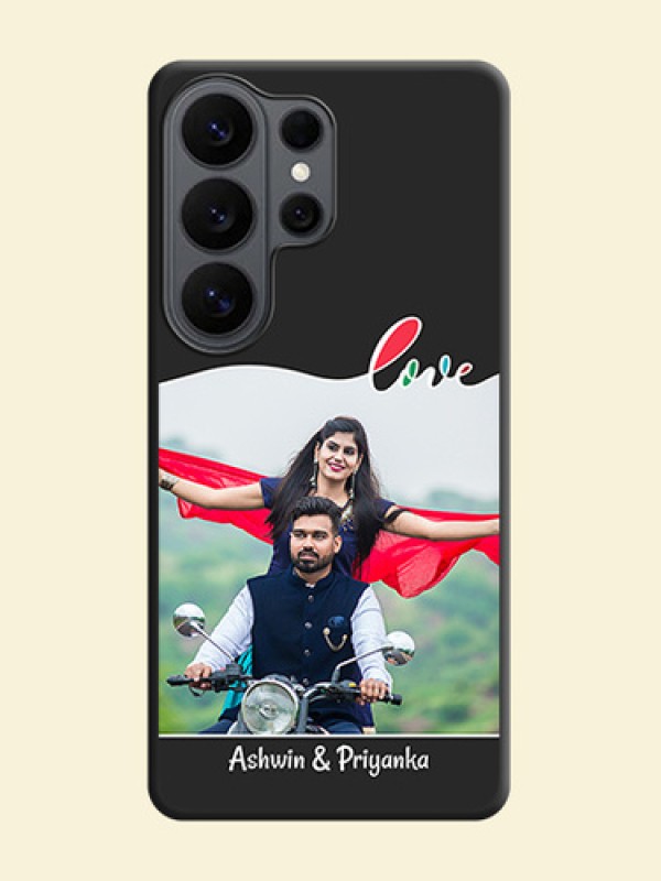 Fall in Love Pattern with Picture on Photo On Space Black Custom Soft Matte Mobile Back Cover - Samsung Galaxy S26 Ultra 5G