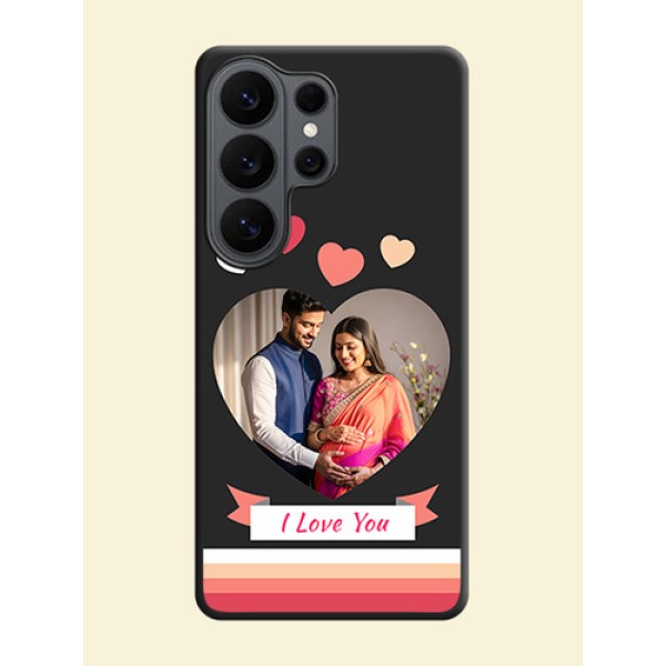 Love Shaped Photo with Colorful Stripes On Space Black Custom Soft Matte Mobile Back Cover - Samsung Galaxy S26 Ultra 5G Love Shaped Photo with Colorful Stripes On Space Black Custom Soft Matte Mobile Back Cover - Samsung Galaxy S26 Ultra 5G