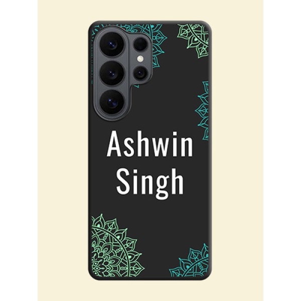 Your Name with Floral Design On Space Black Custom Soft Matte Mobile Back Cover - Samsung Galaxy S26 Ultra 5G Your Name with Floral Design On Space Black Custom Soft Matte Mobile Back Cover - Samsung Galaxy S26 Ultra 5G