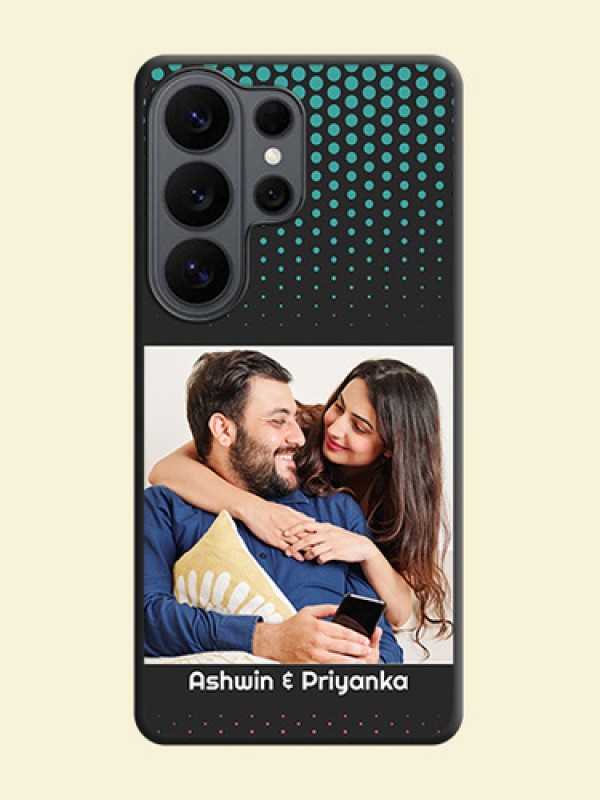Faded Dots with Grunge Photo Frame and Text On Space Black Custom Soft Matte Mobile Back Cover - Samsung Galaxy S26 Ultra 5G