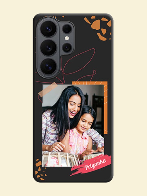 Orange Photo Frame On Space Black Custom Soft Matte Mobile Back Cover - Samsung Galaxy S26 Ultra 5G