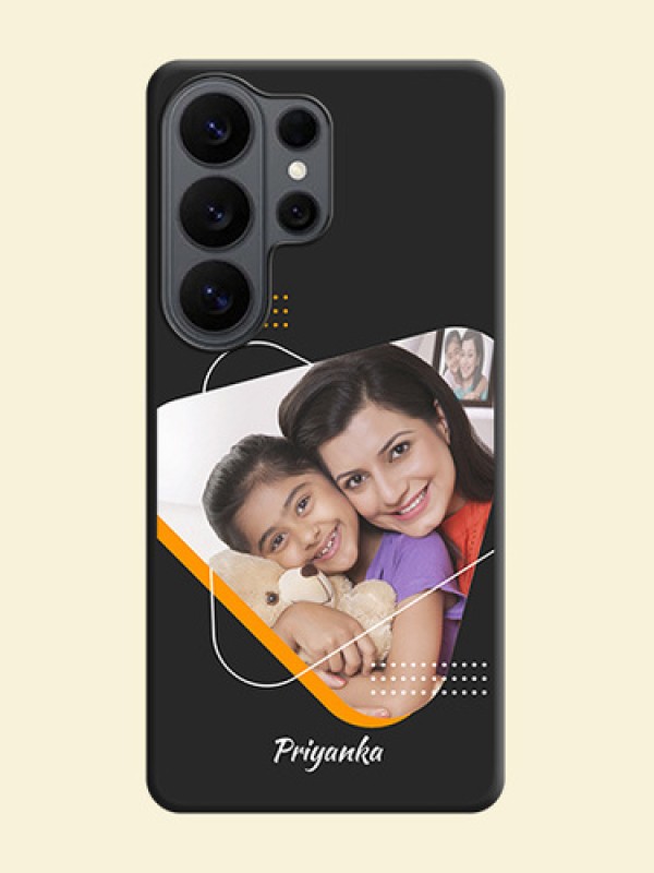 Yellow Triangle on Photo On Space Black Custom Soft Matte Mobile Back Cover - Samsung Galaxy S26 Ultra 5G