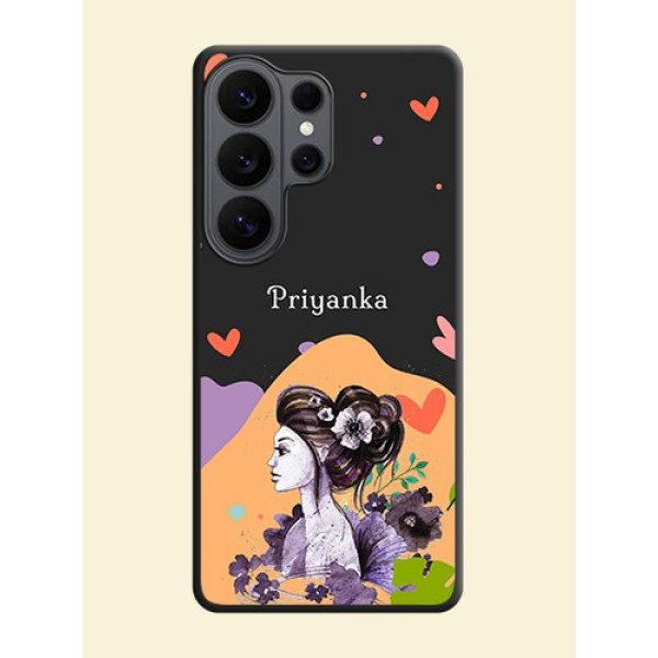 Namecase For Her With Fancy Lady Image On Space Black Custom Soft Matte Mobile Back Cover - Samsung Galaxy S26 Ultra 5G Namecase For Her With Fancy Lady Image On Space Black Custom Soft Matte Mobile Back Cover - Samsung Galaxy S26 Ultra 5G