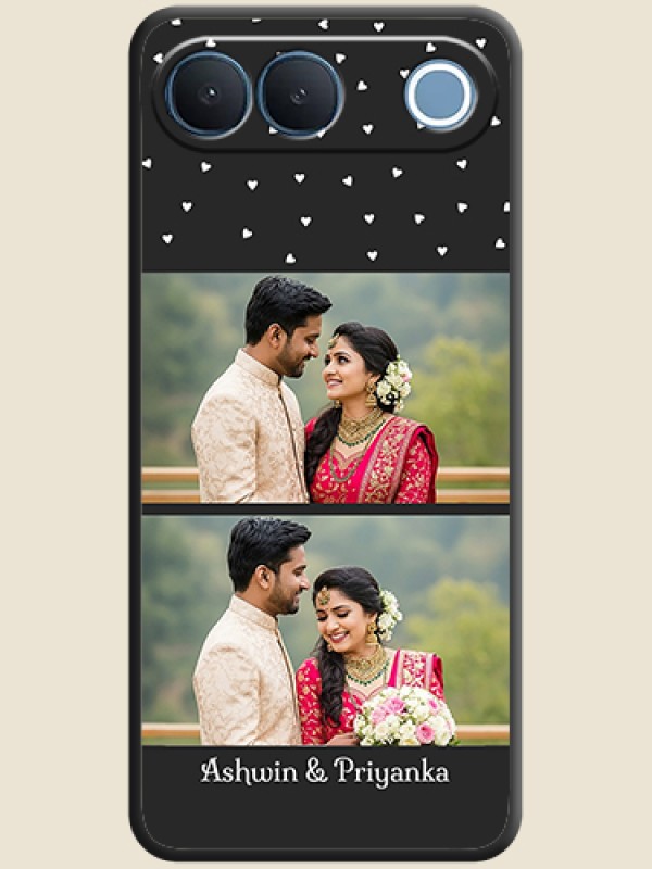 Miniature Love Symbols with Name On Space Black Custom Soft Matte Mobile Back Cover - Vivo S2 5G