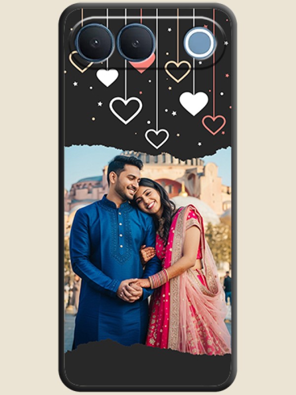 Love Hangings with Splash Wave Picture On Space Black Custom Soft Matte Mobile Back Cover - Vivo S2 5G
