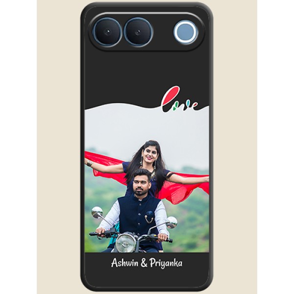 Fall in Love Pattern with Picture on Photo On Space Black Custom Soft Matte Mobile Back Cover - Vivo S2 5G Fall in Love Pattern with Picture on Photo On Space Black Custom Soft Matte Mobile Back Cover - Vivo S2 5G