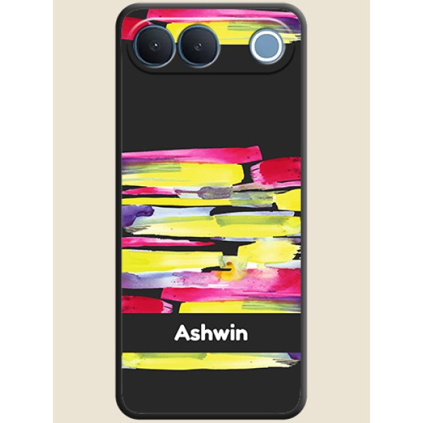 Brush Coloured On Space Black Custom Soft Matte Mobile Back Cover - Vivo S2 5G Brush Coloured On Space Black Custom Soft Matte Mobile Back Cover - Vivo S2 5G