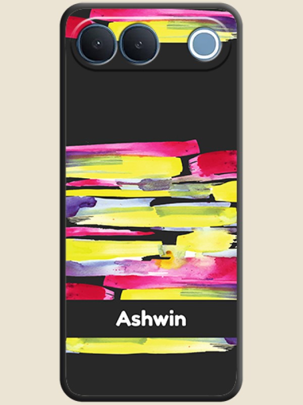 Brush Coloured On Space Black Custom Soft Matte Mobile Back Cover - Vivo S2 5G
