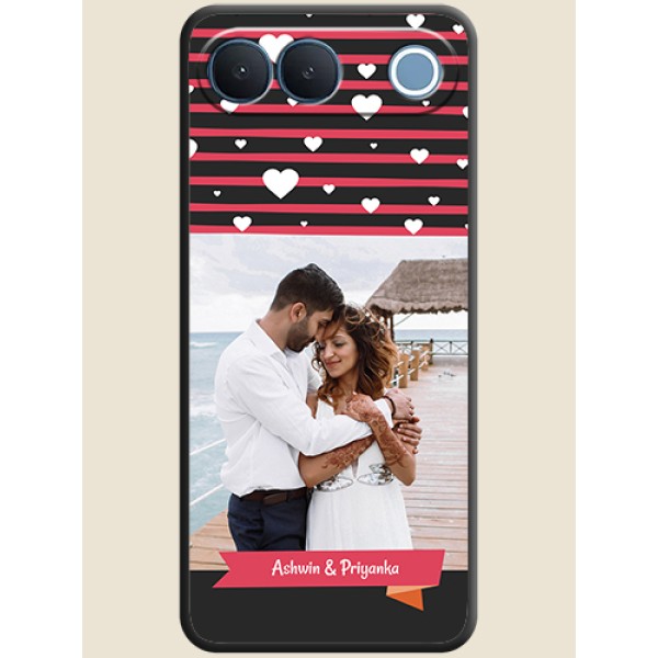 White Color Love Symbols with Pink Lines Pattern On Space Black Custom Soft Matte Mobile Back Cover - Vivo S2 5G White Color Love Symbols with Pink Lines Pattern On Space Black Custom Soft Matte Mobile Back Cover - Vivo S2 5G