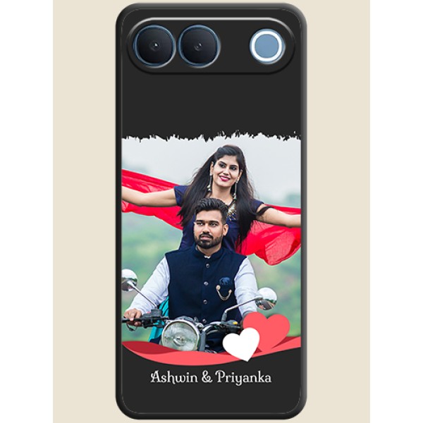 Pin Color Love Shaped Ribbon Design with Text On Space Black Custom Soft Matte Mobile Back Cover - Vivo S2 5G Pin Color Love Shaped Ribbon Design with Text On Space Black Custom Soft Matte Mobile Back Cover - Vivo S2 5G