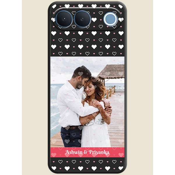 White Color Love Symbols with Text Design on Photo On Space Black Custom Soft Matte Mobile Back Cover - Vivo S2 5G White Color Love Symbols with Text Design on Photo On Space Black Custom Soft Matte Mobile Back Cover - Vivo S2 5G
