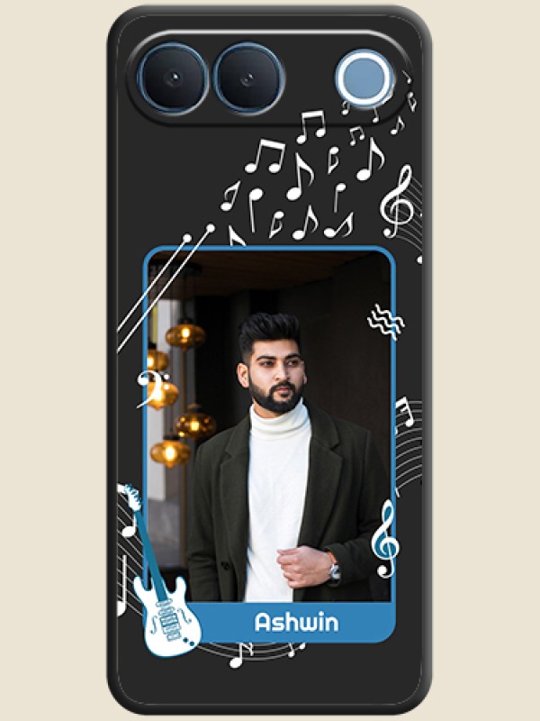 Musical Theme Design with Text on Photo On Space Black Custom Soft Matte Mobile Back Cover - Vivo S2 5G