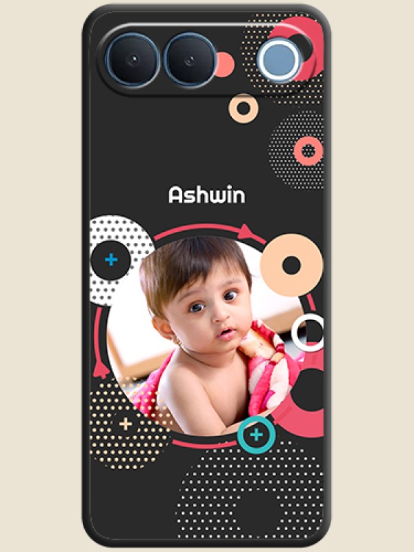 Multicoloured Round Image On Space Black Custom Soft Matte Mobile Back Cover - Vivo S2 5G