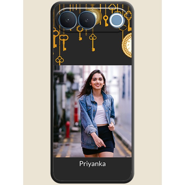 Decorative Design with Text On Space Black Custom Soft Matte Mobile Back Cover - Vivo S2 5G Decorative Design with Text On Space Black Custom Soft Matte Mobile Back Cover - Vivo S2 5G
