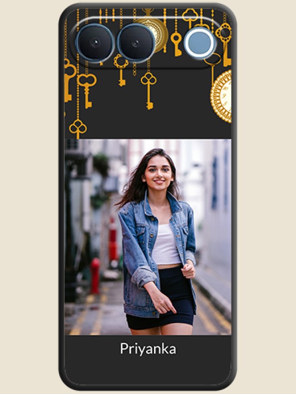 Decorative Design with Text On Space Black Custom Soft Matte Mobile Back Cover - Vivo S2 5G