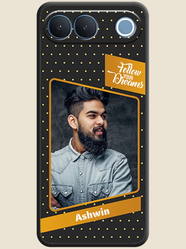 Follow Your Dreams with White Dots On Space Black Custom Soft Matte Mobile Back Cover - Vivo S2 5G