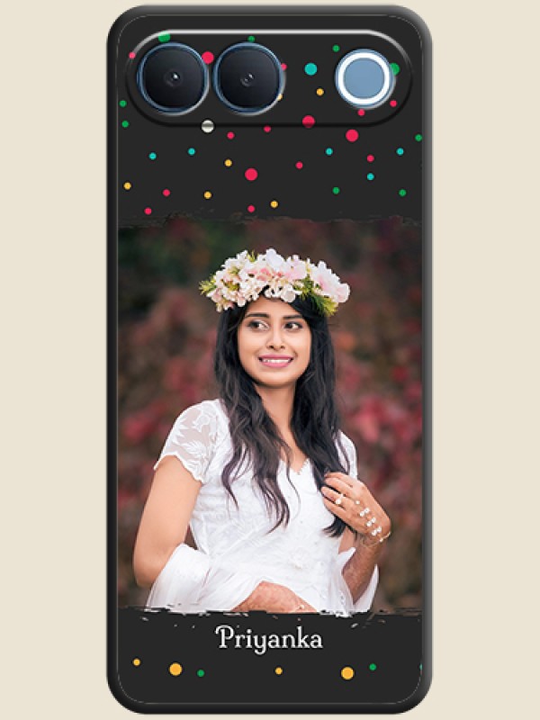 Multicolor Dotted Pattern with Text On Space Black Custom Soft Matte Mobile Back Cover - Vivo S2 5G
