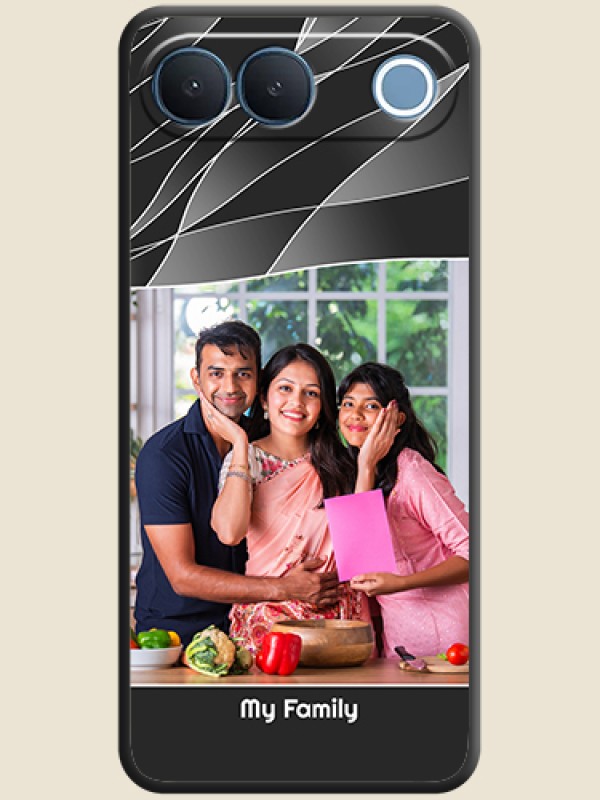 Mixed Wave Lines on Photo On Space Black Custom Soft Matte Mobile Back Cover - Vivo S2 5G