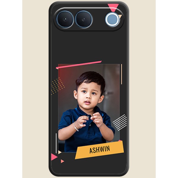 Photo Frame with Triangle Small Dots on Photo On Space Black Custom Soft Matte Mobile Back Cover - Vivo S2 5G Photo Frame with Triangle Small Dots on Photo On Space Black Custom Soft Matte Mobile Back Cover - Vivo S2 5G
