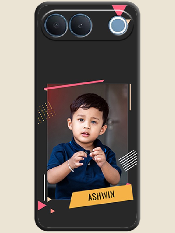 Photo Frame with Triangle Small Dots on Photo On Space Black Custom Soft Matte Mobile Back Cover - Vivo S2 5G