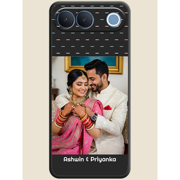 Line Pattern Design with Text On Space Black Custom Soft Matte Mobile Back Cover - Vivo S2 5G Line Pattern Design with Text On Space Black Custom Soft Matte Mobile Back Cover - Vivo S2 5G