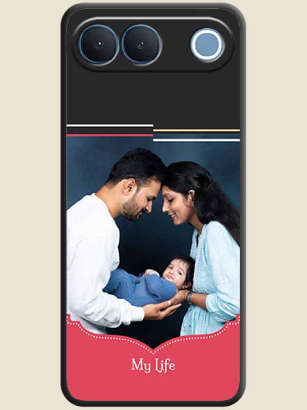 Classic Plain Design with Name On Space Black Custom Soft Matte Mobile Back Cover - Vivo S2 5G