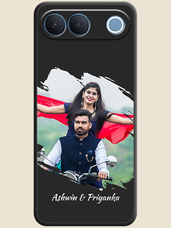 Grunge Brush Strokes on Photo On Space Black Custom Soft Matte Mobile Back Cover - Vivo S2 5G
