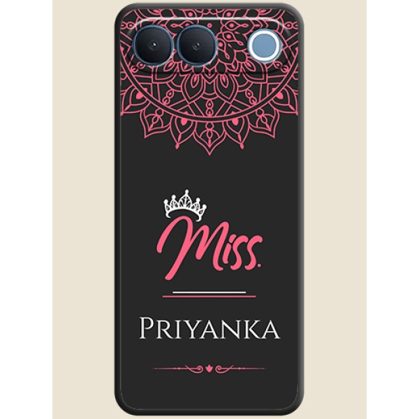 Mrs Name with Floral Design On Space Black Custom Soft Matte Mobile Back Cover - Vivo S2 5G Mrs Name with Floral Design On Space Black Custom Soft Matte Mobile Back Cover - Vivo S2 5G