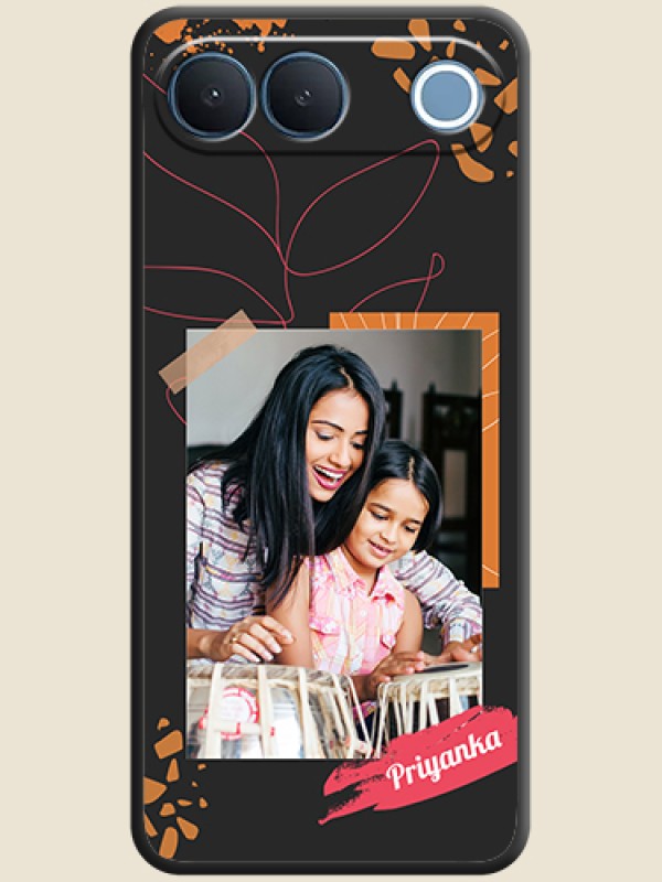 Orange Photo Frame On Space Black Custom Soft Matte Mobile Back Cover - Vivo S2 5G