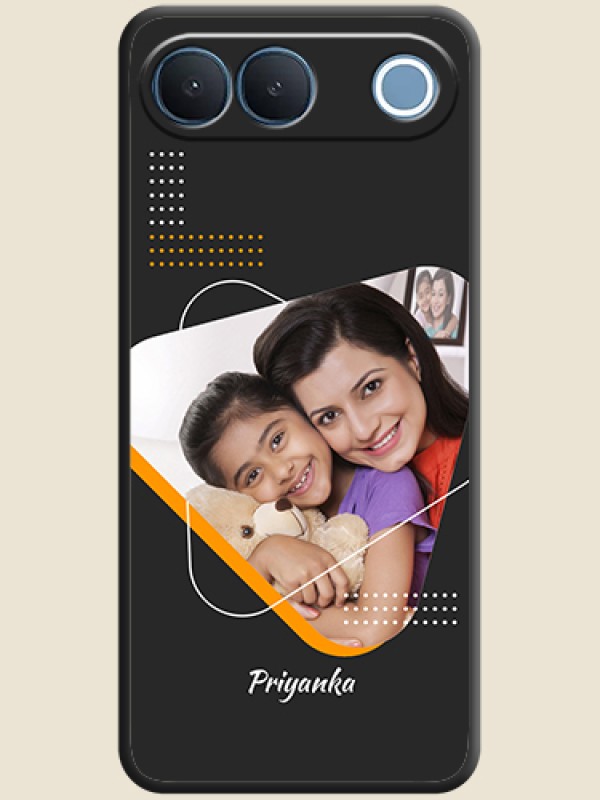 Yellow Triangle on Photo On Space Black Custom Soft Matte Mobile Back Cover - Vivo S2 5G