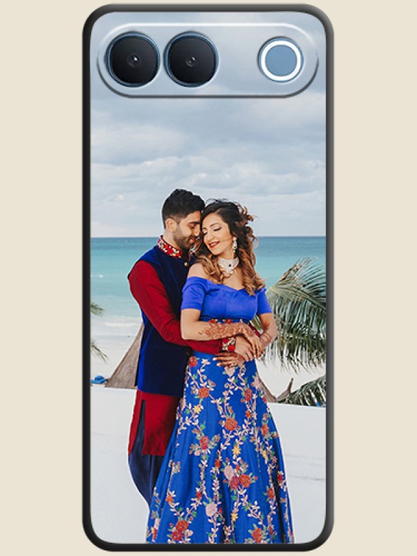 Full Single Pic Upload On Space Black Custom Soft Matte Mobile Back Cover - Vivo S2 5G