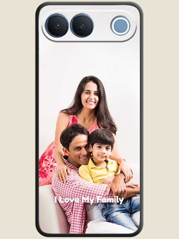 Full Single Pic Upload With Text On Space Black Custom Soft Matte Mobile Back Cover - Vivo S2 5G
