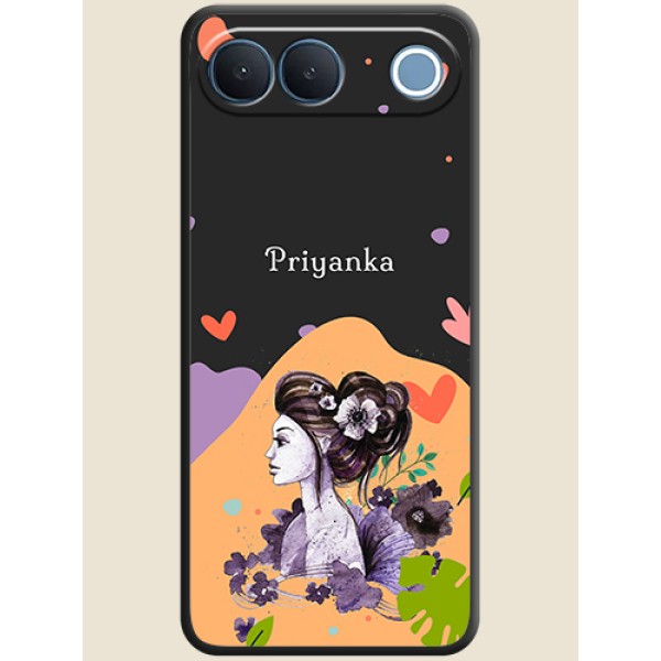 Namecase For Her With Fancy Lady Image On Space Black Custom Soft Matte Mobile Back Cover - Vivo S2 5G Namecase For Her With Fancy Lady Image On Space Black Custom Soft Matte Mobile Back Cover - Vivo S2 5G