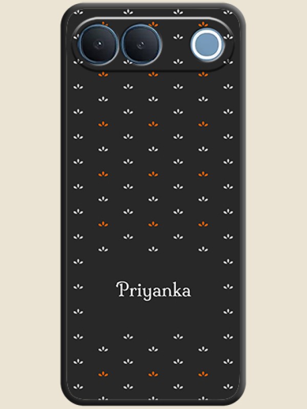Simple Pattern With Custom Text On Space Black Custom Soft Matte Mobile Back Cover - Vivo S2 5G