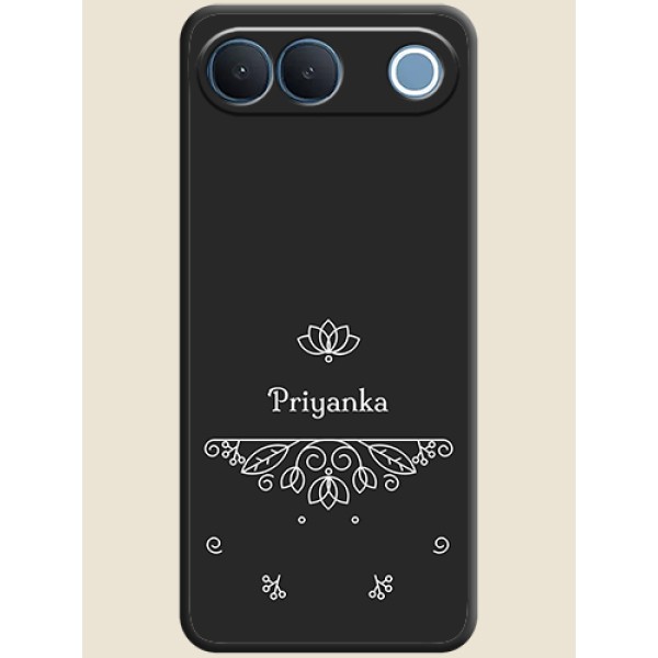 Lotus Garden Custom Text On Space Black Custom Soft Matte Mobile Back Cover - Vivo S2 5G Lotus Garden Custom Text On Space Black Custom Soft Matte Mobile Back Cover - Vivo S2 5G