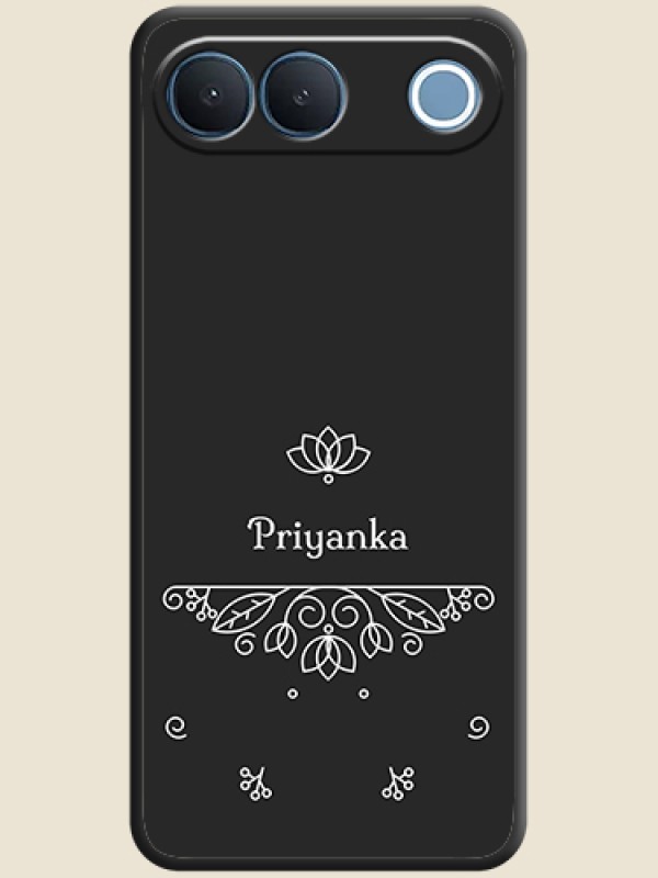 Lotus Garden Custom Text On Space Black Custom Soft Matte Mobile Back Cover - Vivo S2 5G