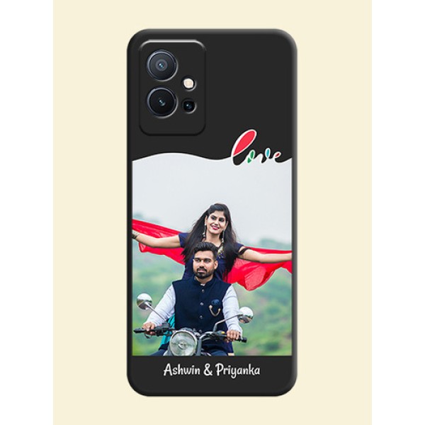 Fall in Love Pattern with Picture on Photo on Space Black Soft Matte Mobile Case - Vivo T1 5G Fall in Love Pattern with Picture on Photo on Space Black Soft Matte Mobile Case - Vivo T1 5G
