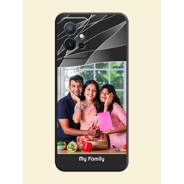 Mixed Wave Lines on Photo on Space Black Soft Matte Mobile Cover - Vivo T1 5G Mixed Wave Lines on Photo on Space Black Soft Matte Mobile Cover - Vivo T1 5G