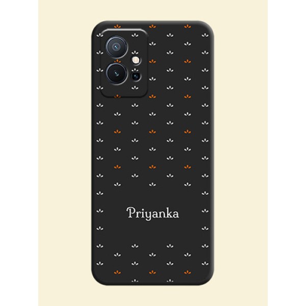 Simple Pattern With Custom Text On Space Black Personalized Soft Matte Phone Covers -Vivo T1 5G Simple Pattern With Custom Text On Space Black Personalized Soft Matte Phone Covers -Vivo T1 5G