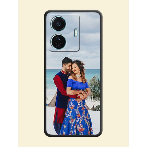 Full Single Pic Upload On Space Black Personalized Soft Matte Phone Covers -Vivo T1 Pro 5G Full Single Pic Upload On Space Black Personalized Soft Matte Phone Covers -Vivo T1 Pro 5G