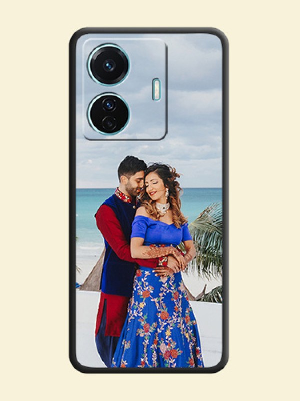 Full Single Pic Upload On Space Black Personalized Soft Matte Phone Covers -Vivo T1 Pro 5G