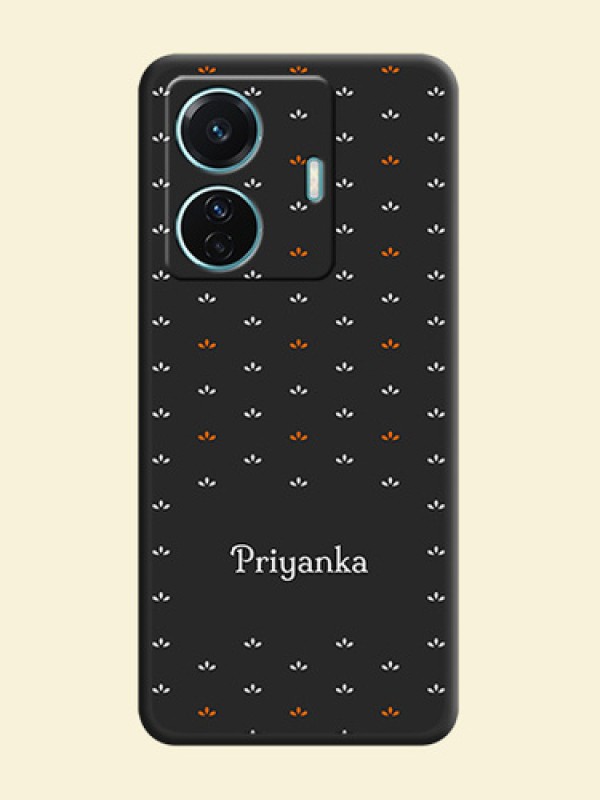 Simple Pattern With Custom Text On Space Black Personalized Soft Matte Phone Covers -Vivo T1 Pro 5G